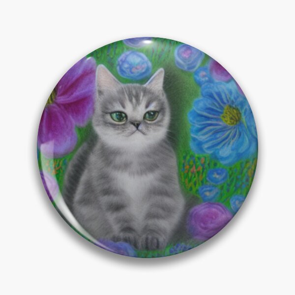 Item preview, Beautiful Fantasy Whimsical Cat Pastel Illustration with flowers in background designed and sold by ManifestoDesign.