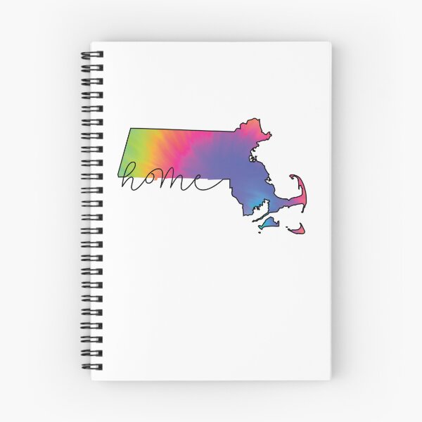 Item preview, Massachusetts Home Tie Dye State Outline Map Black and White designed and sold by clothesy7.
