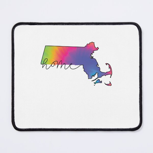 Item preview, Massachusetts Home Tie Dye State Outline Map Black and White designed and sold by clothesy7.