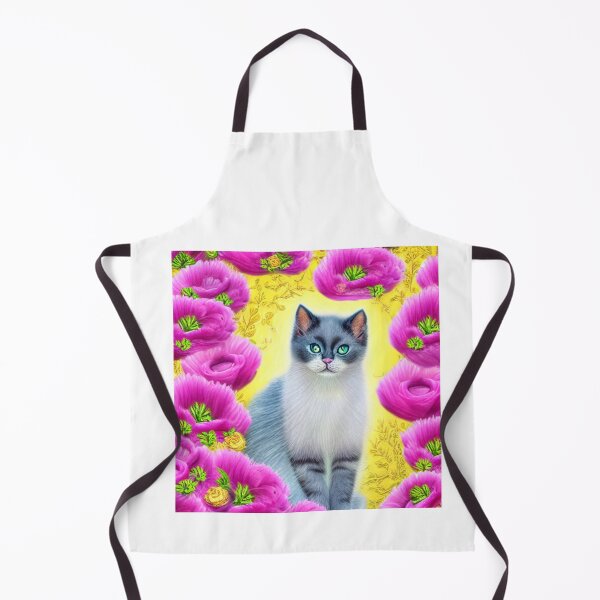 Item preview, Beautiful Fantasy Whimsical Cat Pastel Illustration with flowers in background designed and sold by ManifestoDesign.