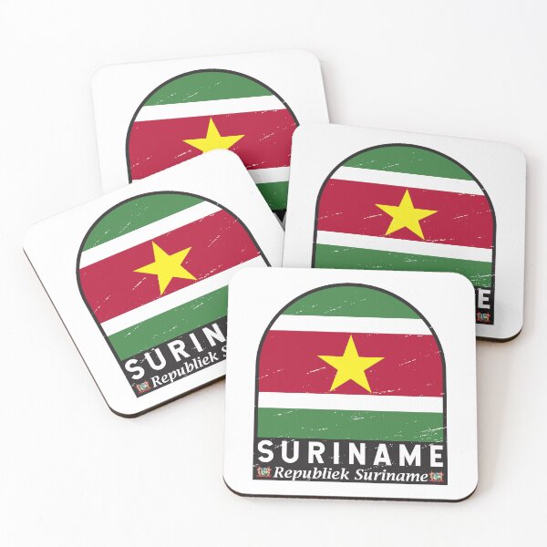 Item preview, Suriname Flag Emblem Distressed Vintage designed and sold by KrisSidDesigns.