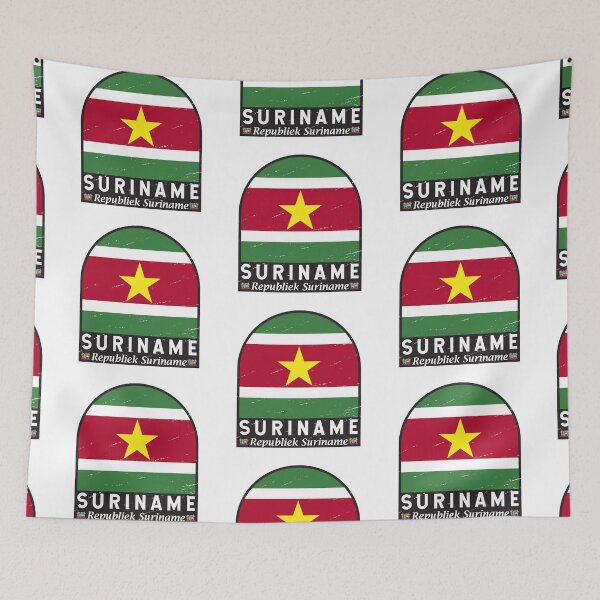 Item preview, Suriname Flag Emblem Distressed Vintage designed and sold by KrisSidDesigns.