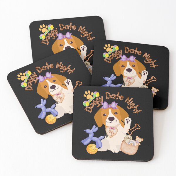 Item preview, Doggy Date Night Cute Illustration Design designed and sold by EarthArtDesigns.