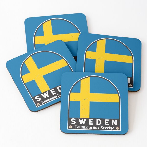 Item preview, Sweden Flag Emblem Distressed Vintage designed and sold by KrisSidDesigns.