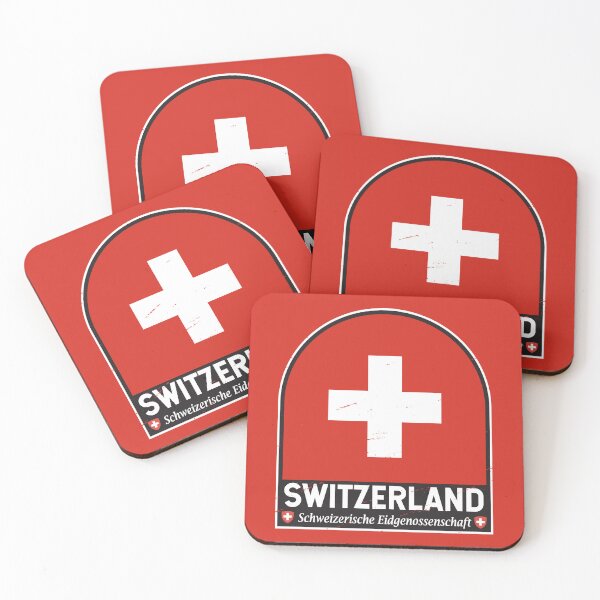 Item preview, Switzerland Flag Emblem Distressed Vintage designed and sold by KrisSidDesigns.