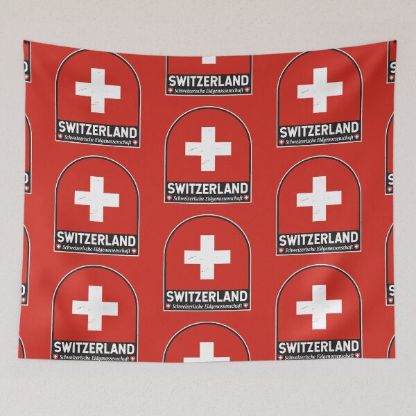 Item preview, Switzerland Flag Emblem Distressed Vintage designed and sold by KrisSidDesigns.