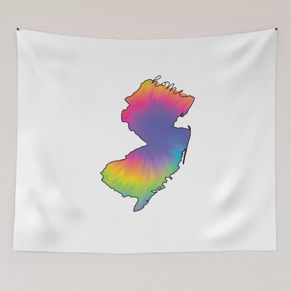 Item preview, New Jersey Map Home State Outline Tie Dye  designed and sold by clothesy7.