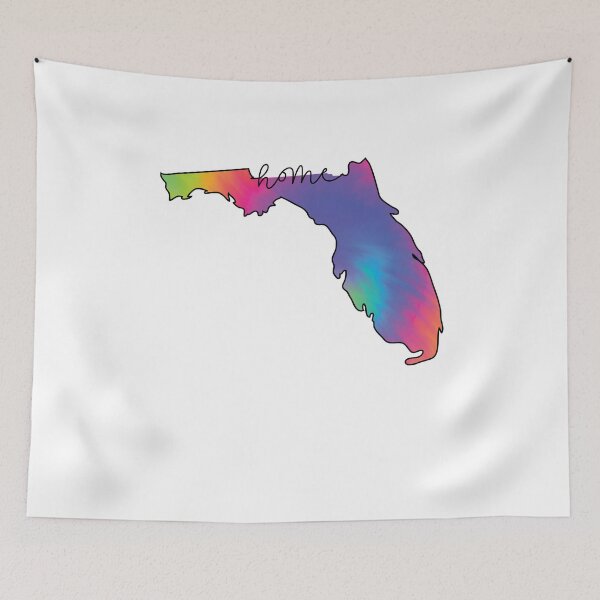 Item preview, Florida Home Map State Outline Tie Dye  designed and sold by clothesy7.