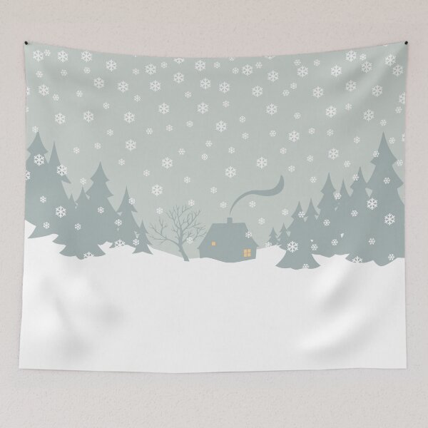 Item preview, Snowy Winter Woods Cabin Illustration designed and sold by Ken Murphy.