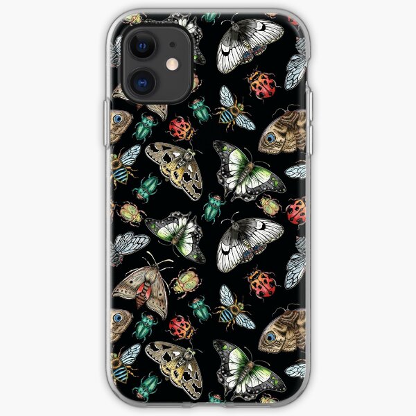 Lino Print Bugs and Insects iPhone Soft Case