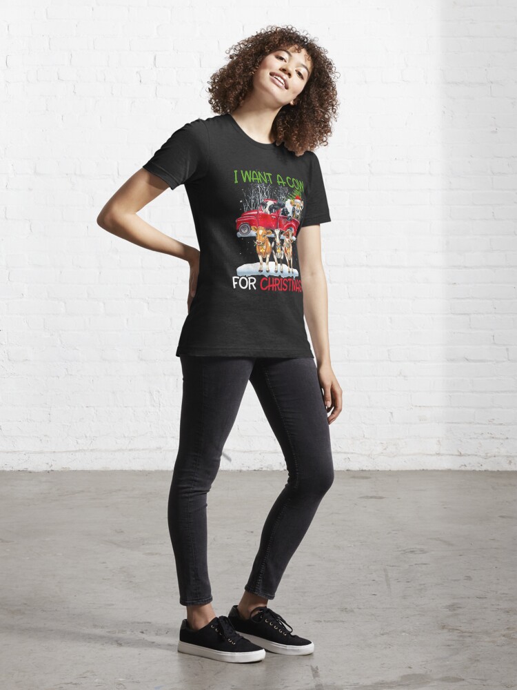 Discover Cow Christmas T-shirt, I Want A Cow For Christmas
