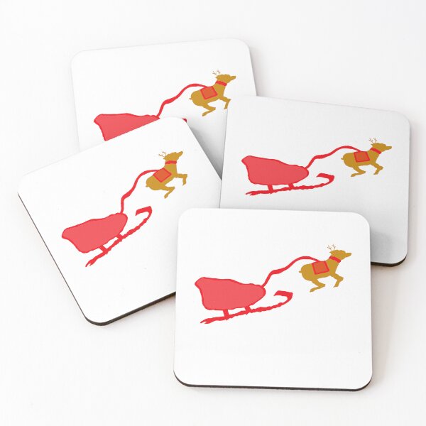 Item preview, Santa Sleigh and Reindeer designed and sold by fairytalearrrt.