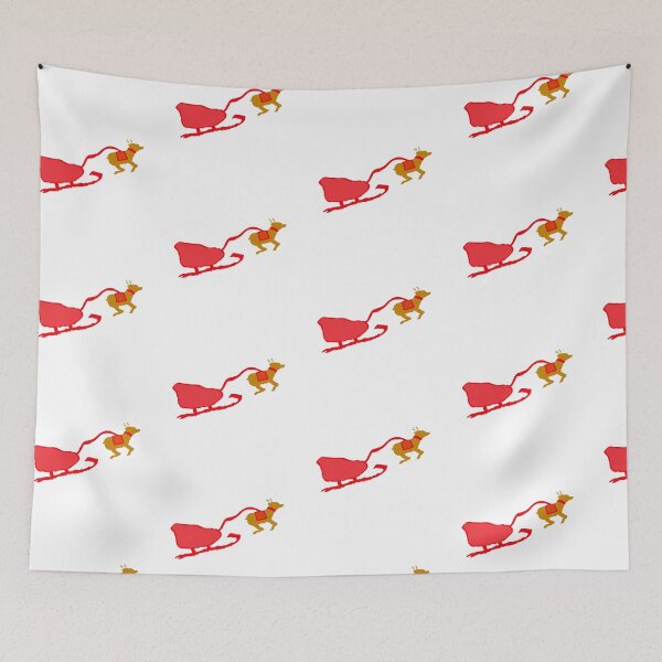 Item preview, Santa Sleigh and Reindeer designed and sold by fairytalearrrt.