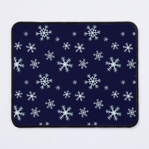 Item preview, Snowflake winter pattern on midnight blue background designed and sold by DesignsByMadiha.
