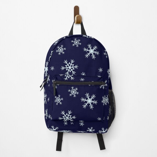 Item preview, Snowflake winter pattern on midnight blue background designed and sold by DesignsByMadiha.
