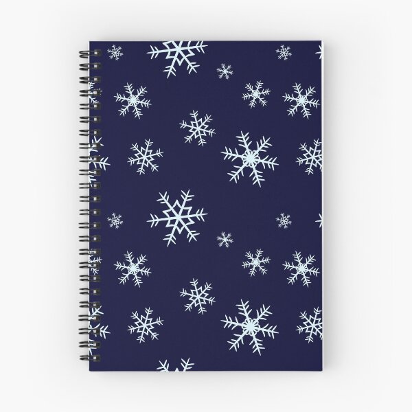Item preview, Snowflake winter pattern on midnight blue background designed and sold by DesignsByMadiha.