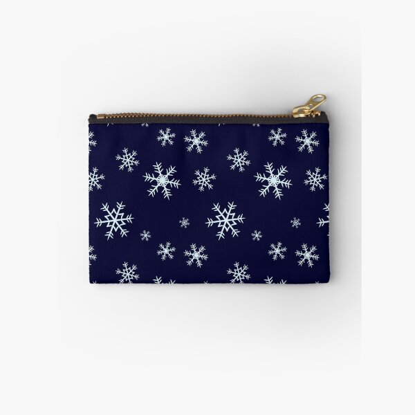 Item preview, Snowflake winter pattern on midnight blue background designed and sold by DesignsByMadiha.