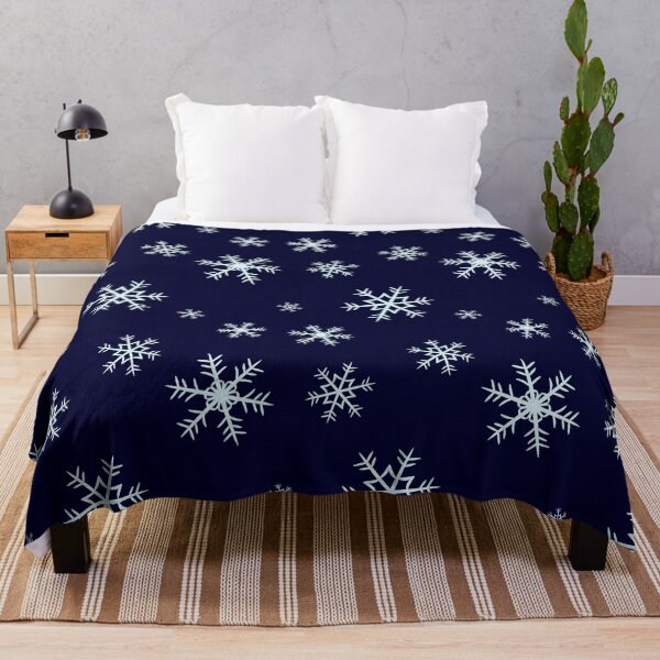 Item preview, Snowflake winter pattern on midnight blue background designed and sold by DesignsByMadiha.