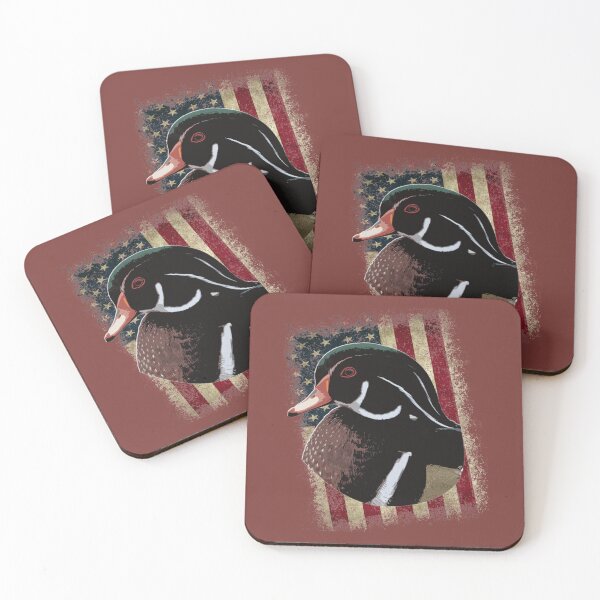 Item preview, Minimalist Wood Duck Design for Duck Hunters, Patriotic Duck Hunting designed and sold by LifeCrush.