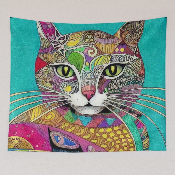 Artikelvorschau, Zentangle-Katze entworfen und verkauft von Mirochan80.