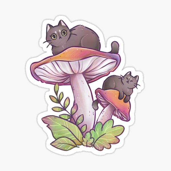 Item preview, Petits chatons champignons bleu sarcelle designed and sold by kattvalk.