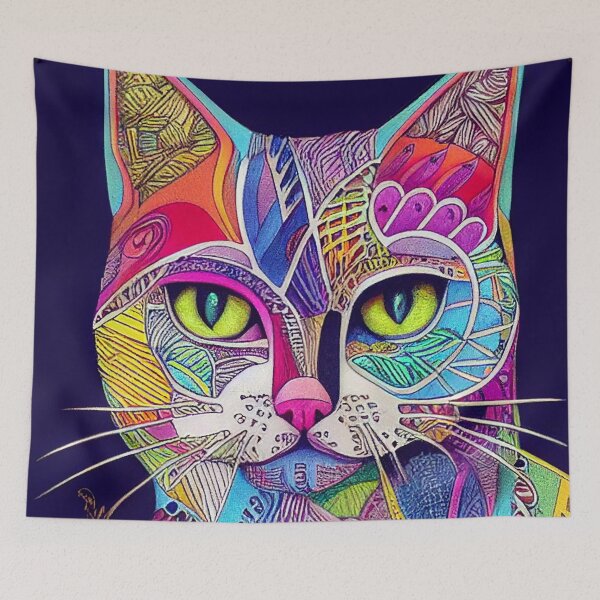Artikelvorschau, Zentangle-Katze entworfen und verkauft von Mirochan80.
