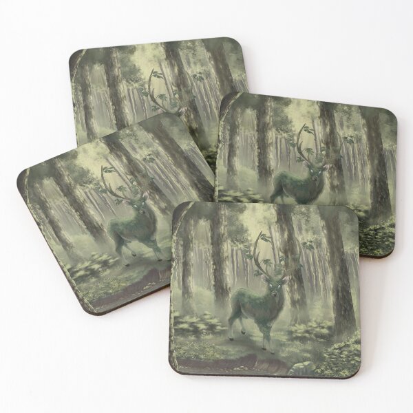 Item preview, Mystical Forest Guardian Stag Illustration Print designed and sold by CaffeineBee.