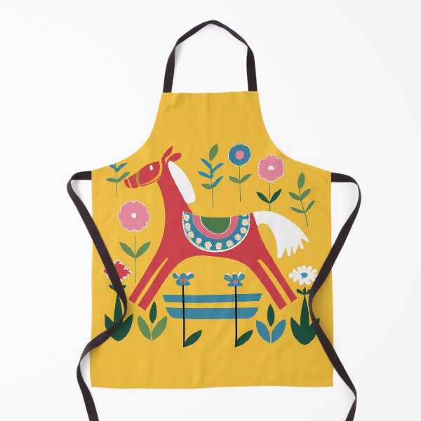 Item preview, Original Art with horse and flowers inspired by Josef Frank, Swedish designer 1940s, floral art, ScandinavianStyle designed and sold by RoyalRepublics.