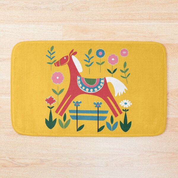 Item preview, Original Art with horse and flowers inspired by Josef Frank, Swedish designer 1940s, floral art, ScandinavianStyle designed and sold by RoyalRepublics.