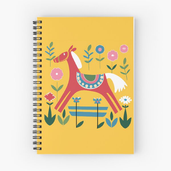 Item preview, Original Art with horse and flowers inspired by Josef Frank, Swedish designer 1940s, floral art, ScandinavianStyle designed and sold by RoyalRepublics.