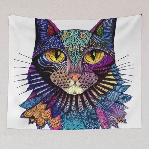 Artikelvorschau, Zentangle-Katze entworfen und verkauft von Mirochan80.