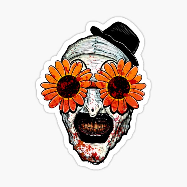 Art The Clown Terrifier 2 Sunflower Sunglasses Sticker