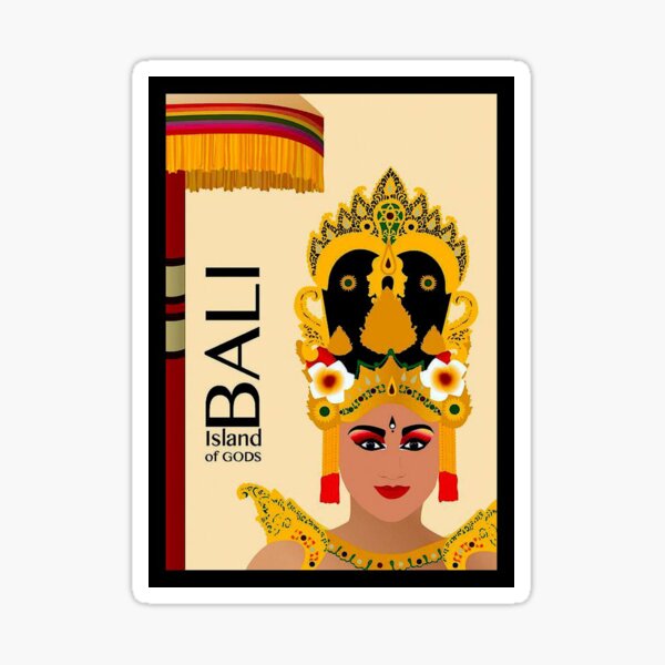 Aperçu de l'œuvre BALI : Impression publicitaire de voyage vintage créée et vendue par posterbobs.