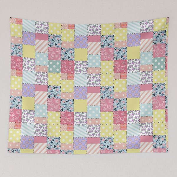 Item preview, patchwork colourful quilt  designed and sold by Dinablal.
