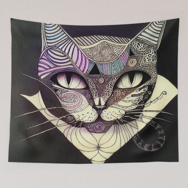 Artikelvorschau, Zentangle-Katze entworfen und verkauft von Mirochan80.