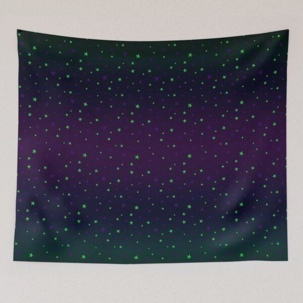 Item preview, Neon green, lilac stars on a green, purple background. designed and sold by marinaklykva.