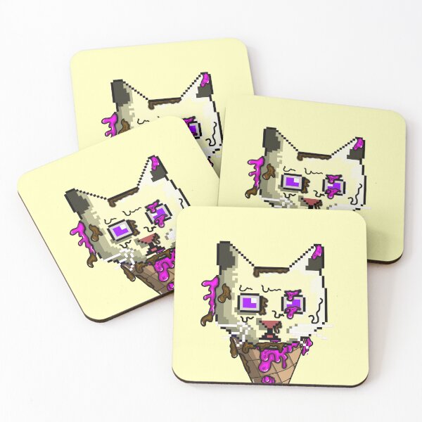 Item preview, pixel x line ice cream cat with graffiti style designed and sold by Sweet Bee's.