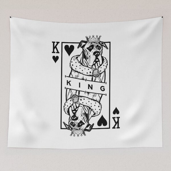 Item preview, Great Dane King Of Hearts Funny Dog Playing Card Pop Art designed and sold by GrandeDuc.
