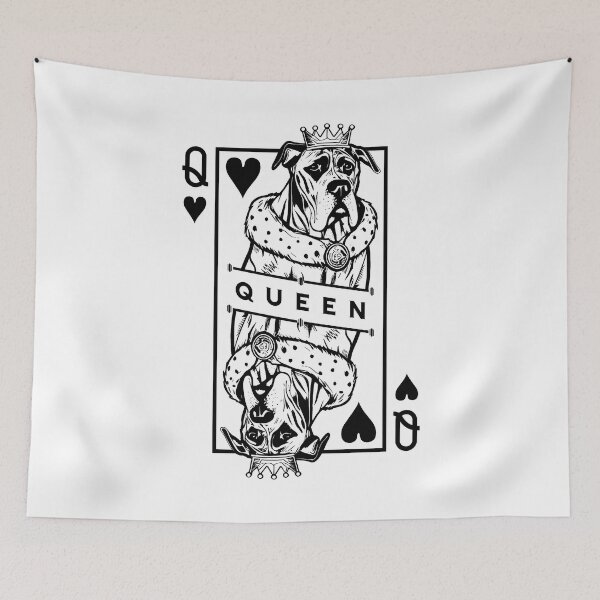 Item preview, Great Dane Queen Of Hearts Funny Dog Playing Card Pop Art designed and sold by GrandeDuc.