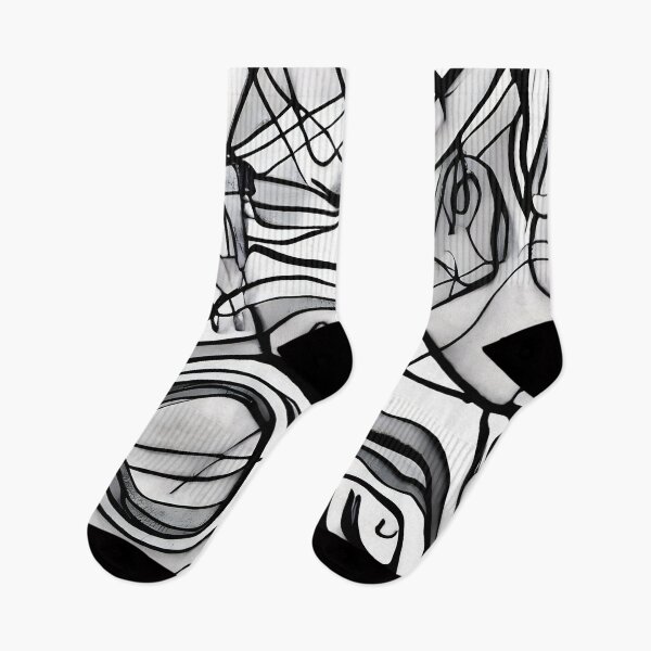 Item preview, Pafavim Ufovem Iji - Abstract psychedelic black and white painting designed and sold by thecocotouchart.