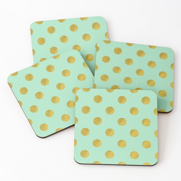 Item preview, Classic pattern with faux Gold foil polka dots on mint green designed and sold by Glimmersmith.