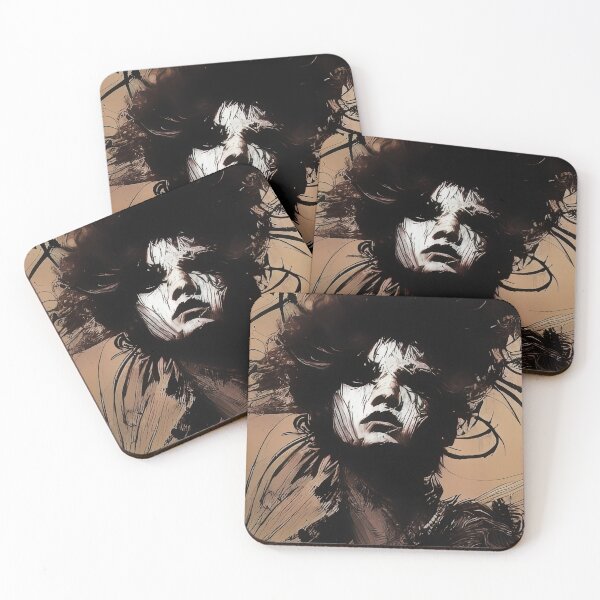 Item preview, Modernistic ink and acrylic painting of a goth girl designed and sold by AivarasG.