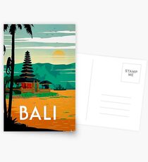 BALI: Vintage Reise- und Tourismuswerbung Print Postkarten