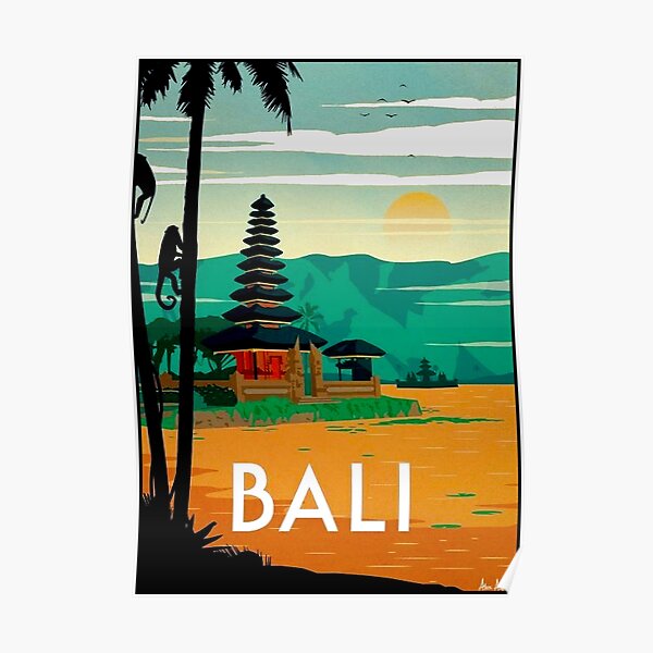 BALI : Vintage Travel and Tourism Advertising Print Poster