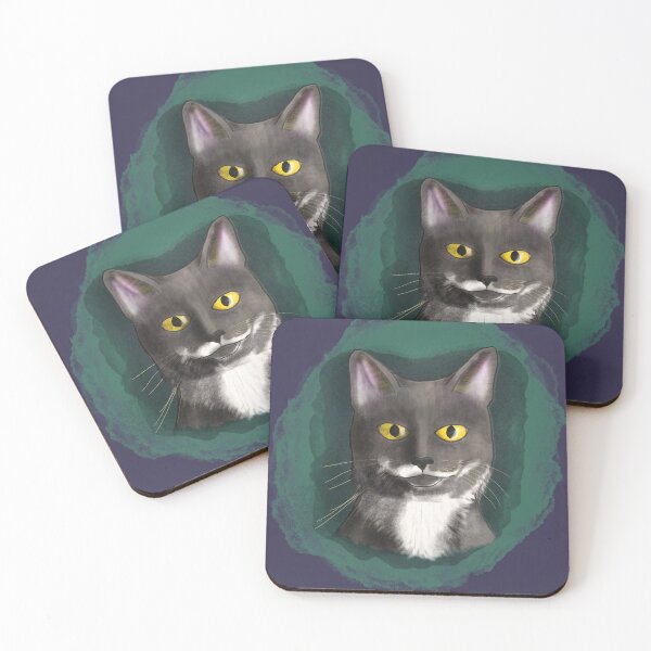 Item preview, Bean Cat, Purple Background designed and sold by Sharpmichelle.