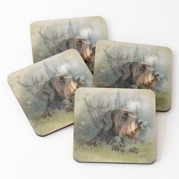 Item preview, German Wirehaired Pointer, Boar Hunting designed and sold by TammyHunterArt.