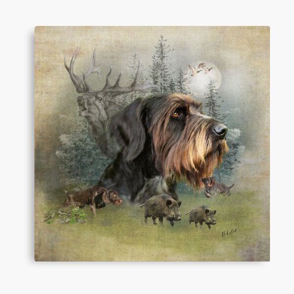 Item preview, German Wirehaired Pointer, Boar Hunting designed and sold by TammyHunterArt.