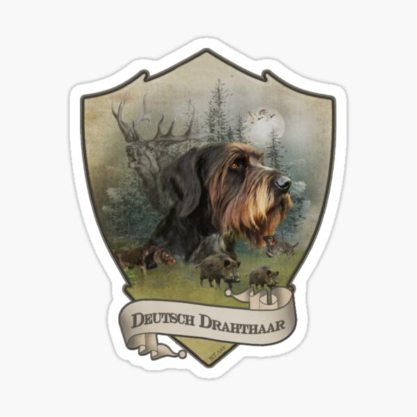 Item preview, German Wirehaired Pointer, Boar Hunting designed and sold by TammyHunterArt.