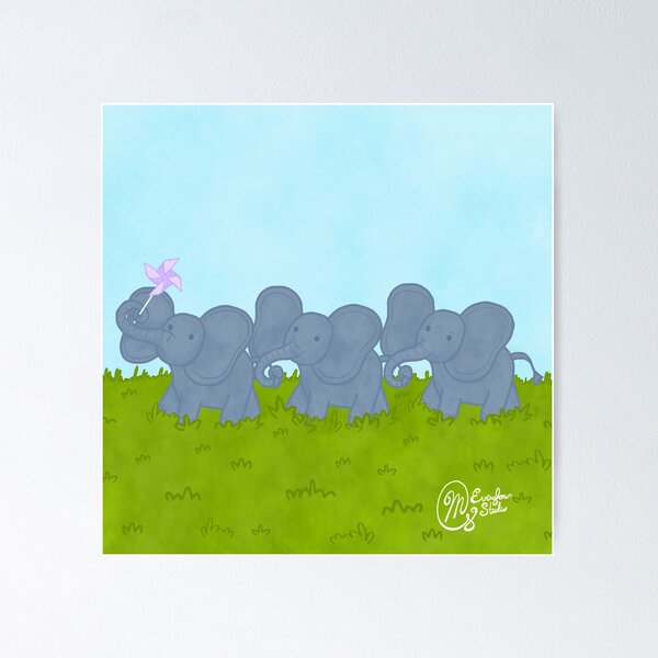 Item preview, Happy Little Elephants  designed and sold by Gillian Mazzara.