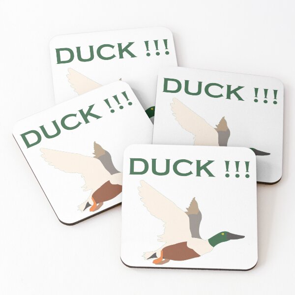 Item preview, Flying duck with the word DUCK above. designed and sold by janesg.